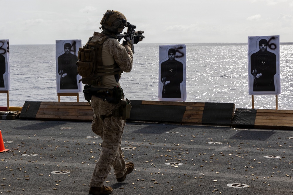 22nd MEU (SOC) | MSPF &amp; BLT 3/6 Conducts a Live-Fire Range Aboard USS Iwo Jima