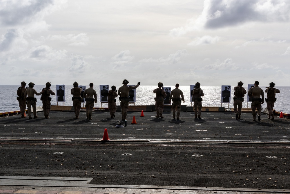 22nd MEU (SOC) | MSPF &amp; BLT 3/6 Conducts a Live-Fire Range Aboard USS Iwo Jima
