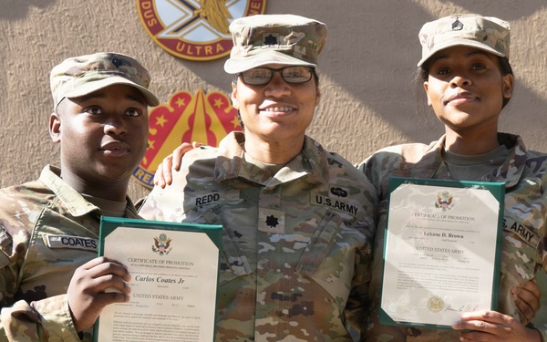 Legal Soldiers from 35th Air Defense Artillery Brigade Promoted During Ceremony