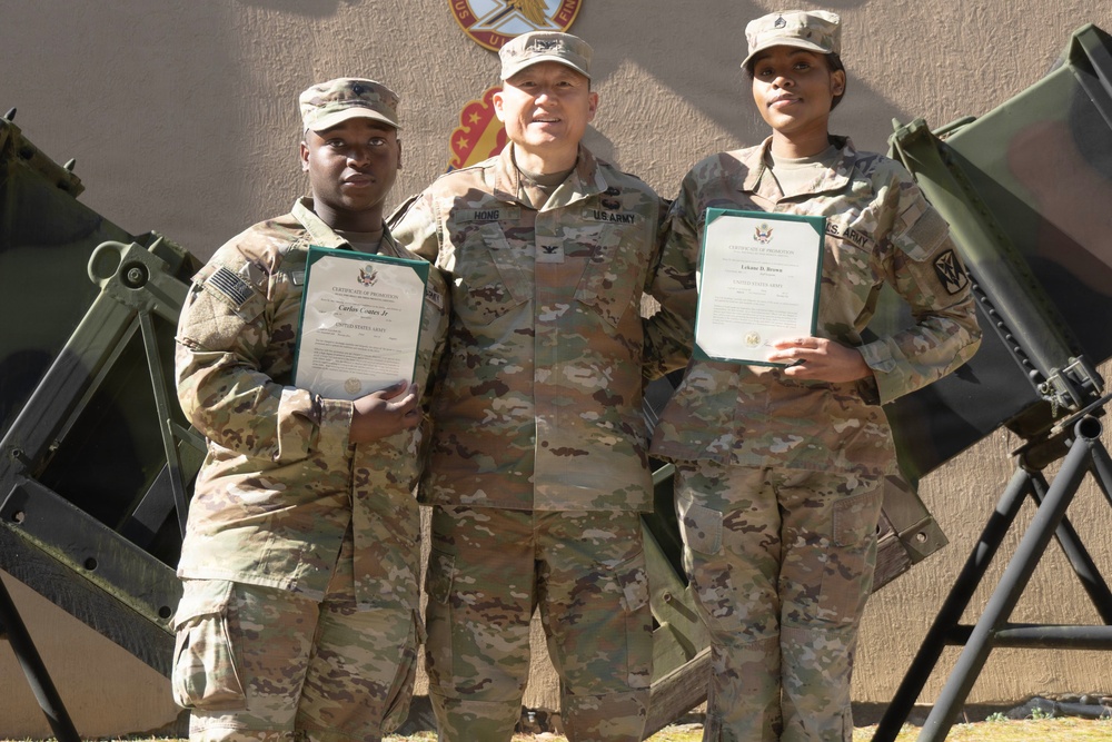 Legal Soldiers from 35th Air Defense Artillery Brigade Promoted During Ceremony