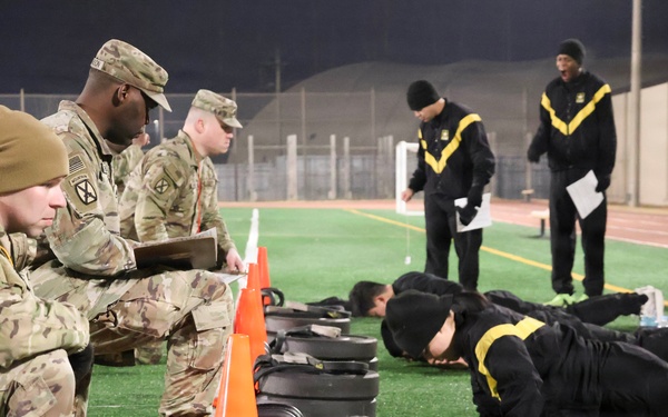 35th Air Defense Artillery Brigade Conducts Army Fitness Test for Best Squad Competition