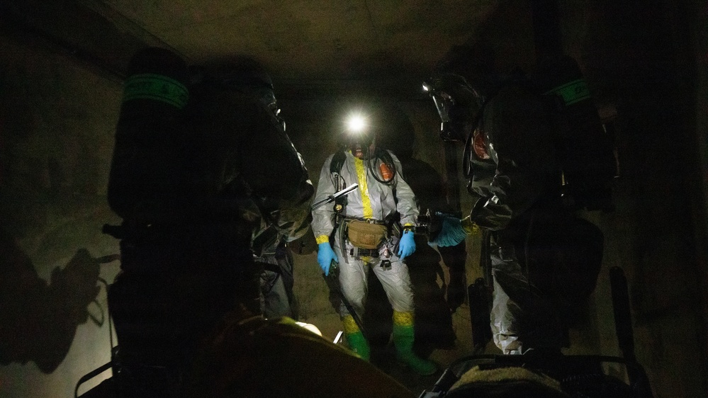 U.S. Marines Conduct CBRNE Training Inside an Underground Facility