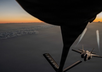 KC-135 Stratotanker refuels Fighter Aircraft during Operation Epic Fury