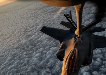 KC-135 Stratotanker refuels Fighter Aircraft during Operation Epic Fury