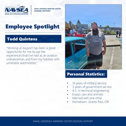 NUWC Division, Keyport Employee Spotlight: Todd Quintens