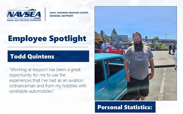 NUWC Division, Keyport Employee Spotlight: Todd Quintens