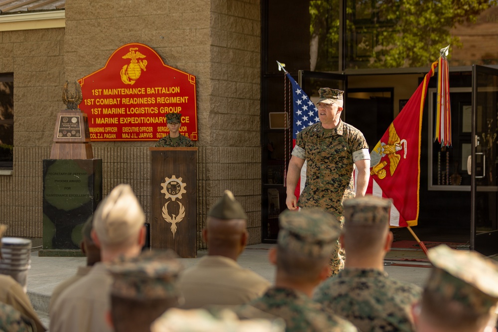 1st Maint. Bn., 1st MLG, is Awarded the 2025 Secretary of War Phoenix Award for Maintenance Excellence