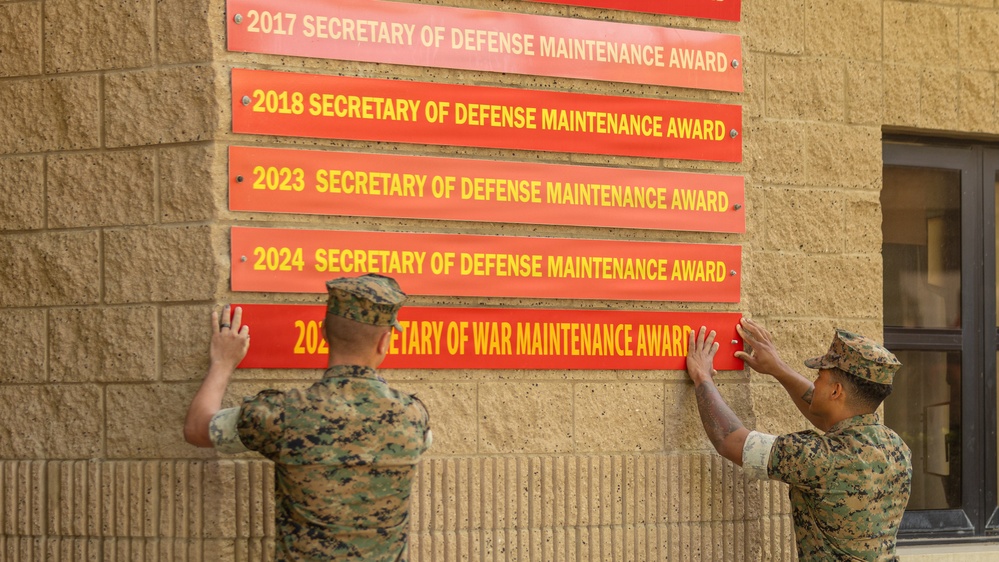 1st Maint. Bn., 1st MLG, is Awarded the 2025 Secretary of War Phoenix Award for Maintenance Excellence