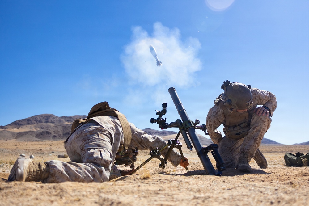 2nd Marine Division conduct mortar drills at Marine Corps Air Ground Combat Center