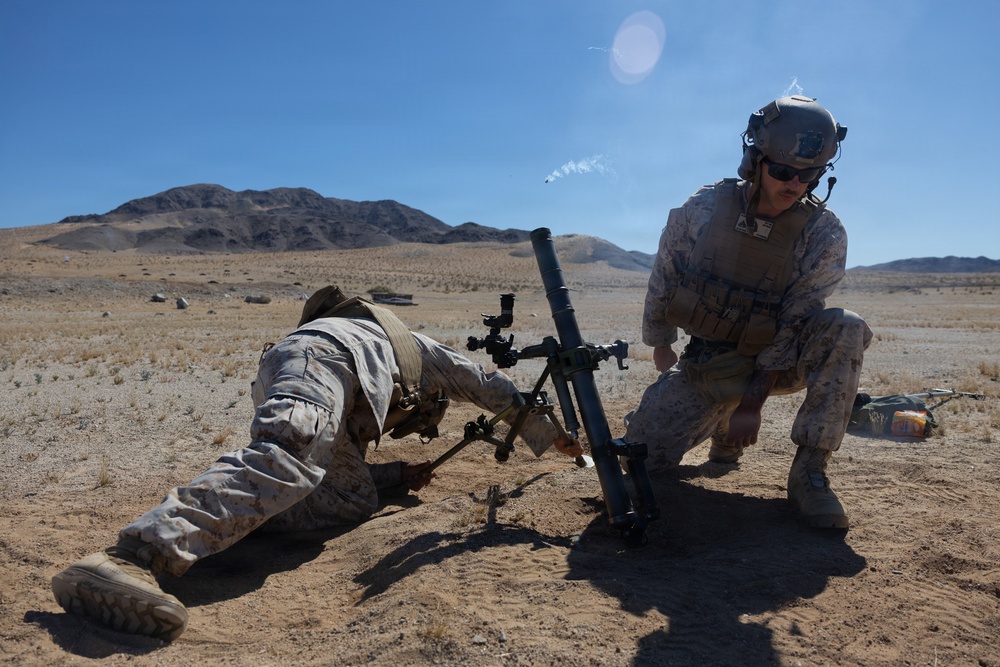 2nd Marine Division conduct mortar drills at Marine Corps Air Ground Combat Center