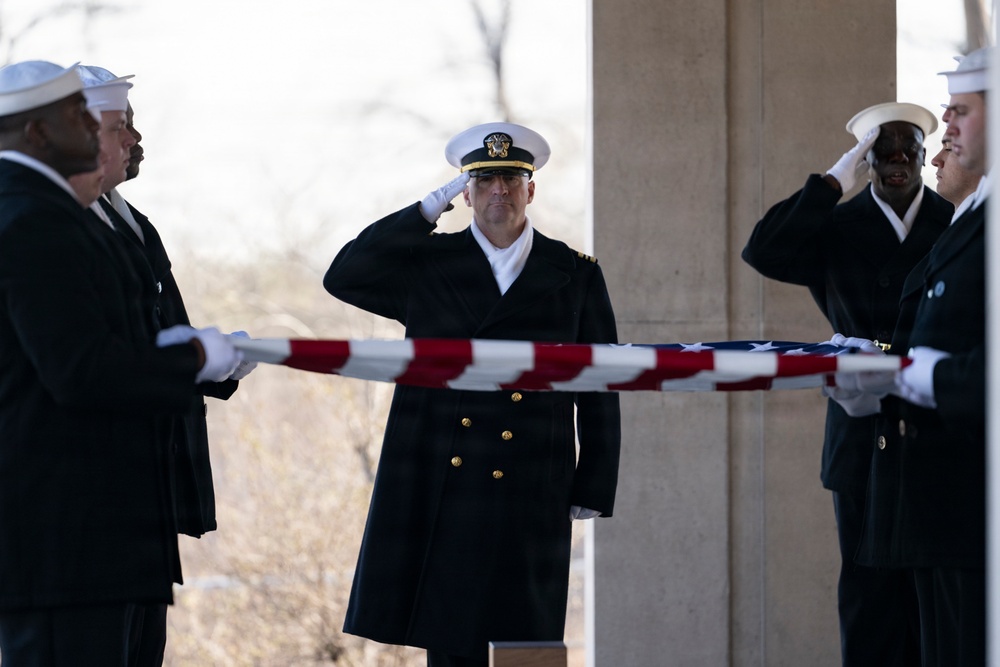 Military Funeral Honors are conducted for U.S. Navy Lt. Anne Marie Jay at Arlington National Cemetery