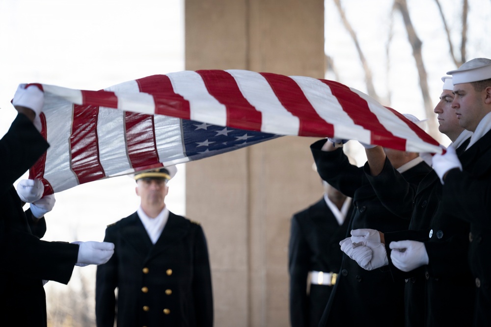 Military Funeral Honors are conducted for U.S. Navy Lt. Anne Marie Jay at Arlington National Cemetery