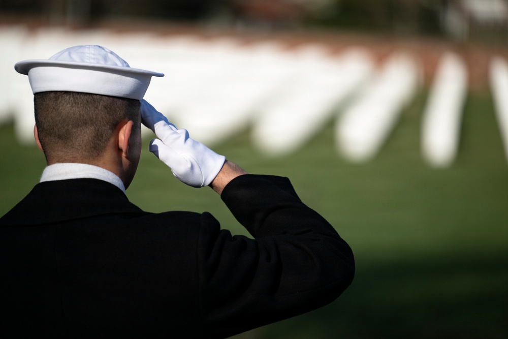 Military Funeral Honors are conducted for U.S. Navy Lt. Anne Marie Jay at Arlington National Cemetery
