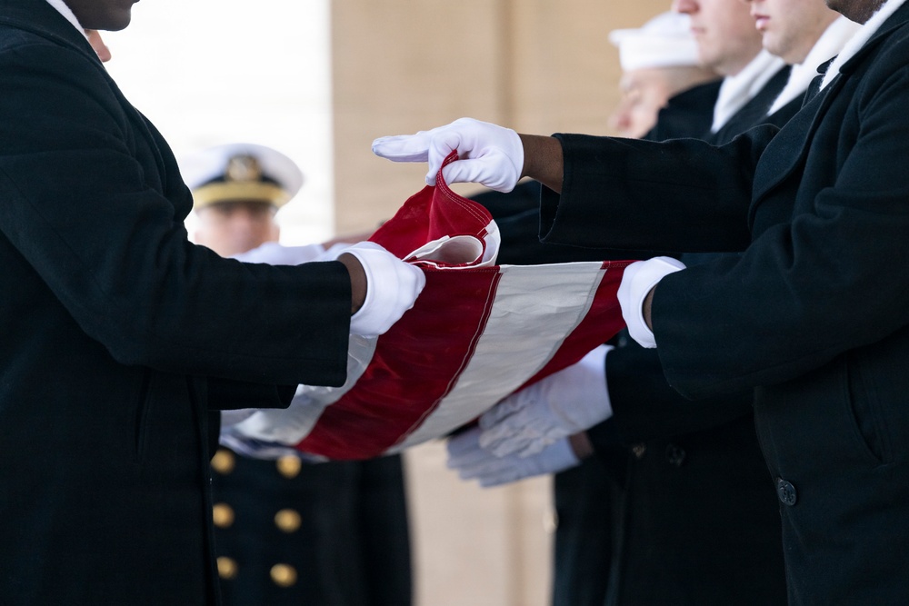 Military Funeral Honors are conducted for U.S. Navy Lt. Anne Marie Jay at Arlington National Cemetery