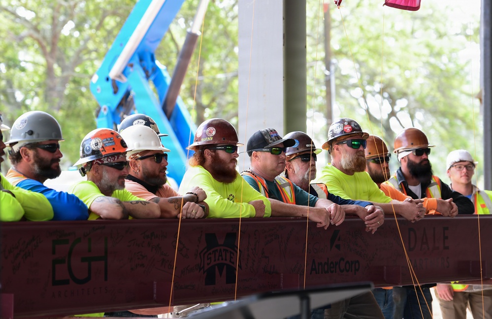 Final steel beam raised on Mississippi Cyber and Technology Center structure