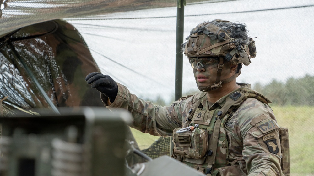 Sgt. 1st Class Nunez Oversees Artillery Fire Mission During JRTC
