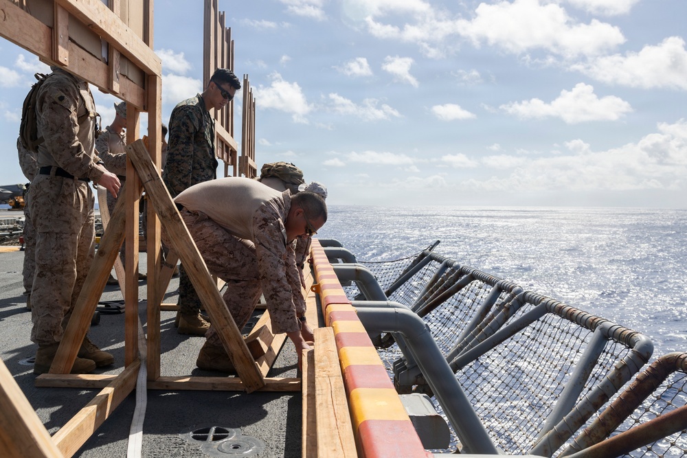 11th MEU Marines Conduct Marksmanship Training Aboard USS Boxer