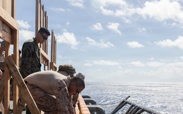 11th MEU Marines Conduct Marksmanship Training Aboard USS Boxer