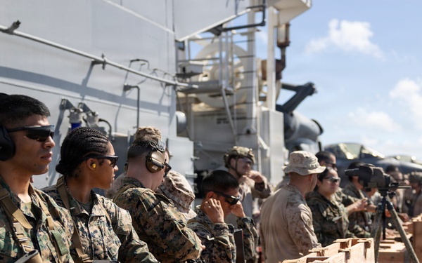 11th MEU Marines Conduct Marksmanship Training Aboard USS Boxer
