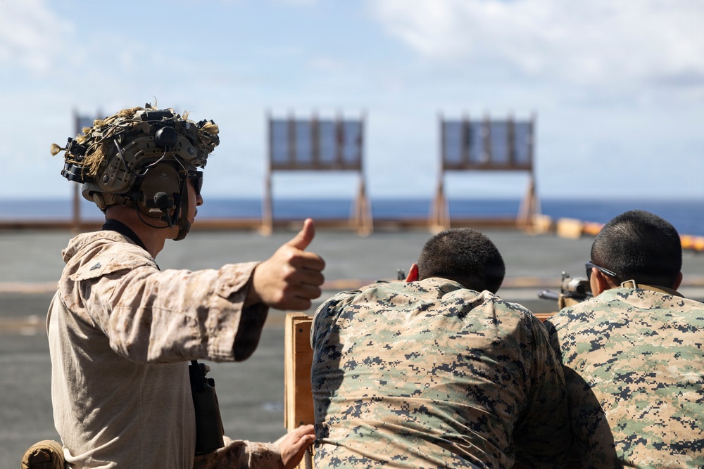 11th MEU Marines Conduct Marksmanship Training Aboard USS Boxer