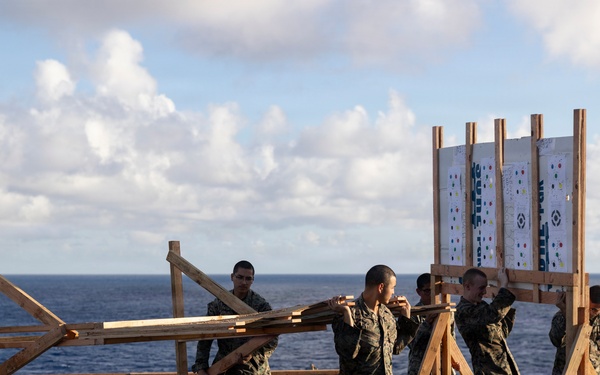 11th MEU Marines Conduct Marksmanship Training Aboard USS Boxer