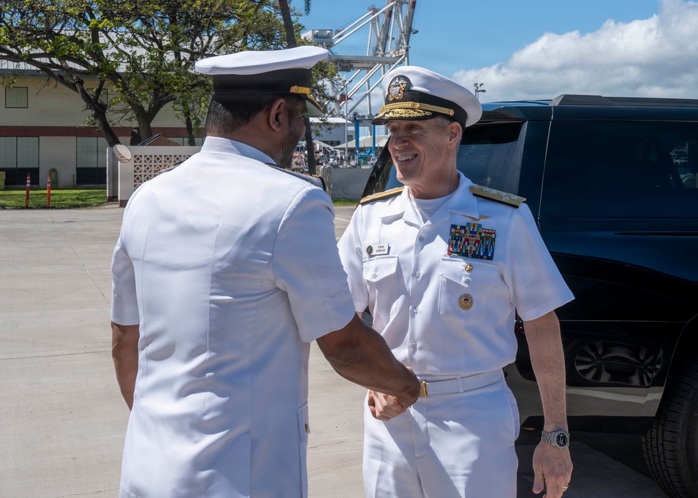 Adm. Steve Koehler, commander, U.S. Pacific Fleet, visits the Sri Lanka Navy's offshore patrol vessel P628