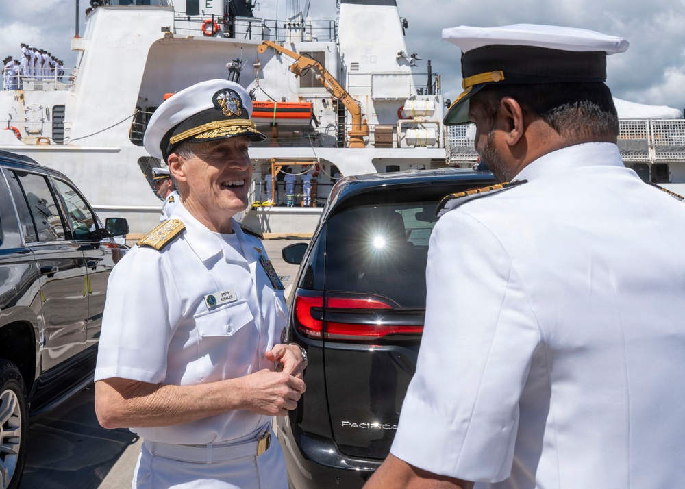 Adm. Steve Koehler, commander, U.S. Pacific Fleet, visits the Sri Lanka Navy's offshore patrol vessel P628