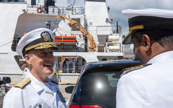 Adm. Steve Koehler, commander, U.S. Pacific Fleet, visits the Sri Lanka Navy's offshore patrol vessel P628