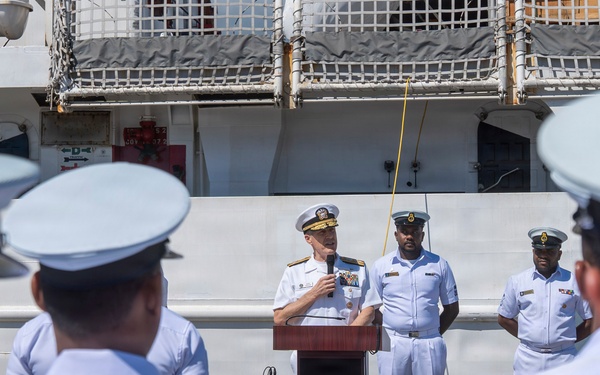 Adm. Steve Koehler, commander, U.S. Pacific Fleet, visits the Sri Lanka Navy's offshore patrol vessel P628