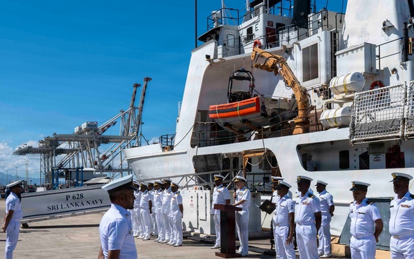 Adm. Steve Koehler, commander, U.S. Pacific Fleet, visits the Sri Lanka Navy's offshore patrol vessel P628