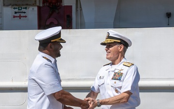 Adm. Steve Koehler, commander, U.S. Pacific Fleet, visits the Sri Lanka Navy's offshore patrol vessel P628