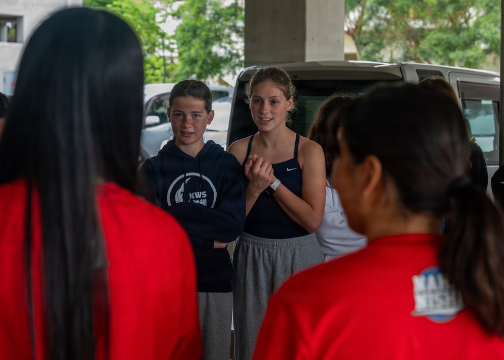 Kadena youth athletes make a splash during swim meet cultural exchange