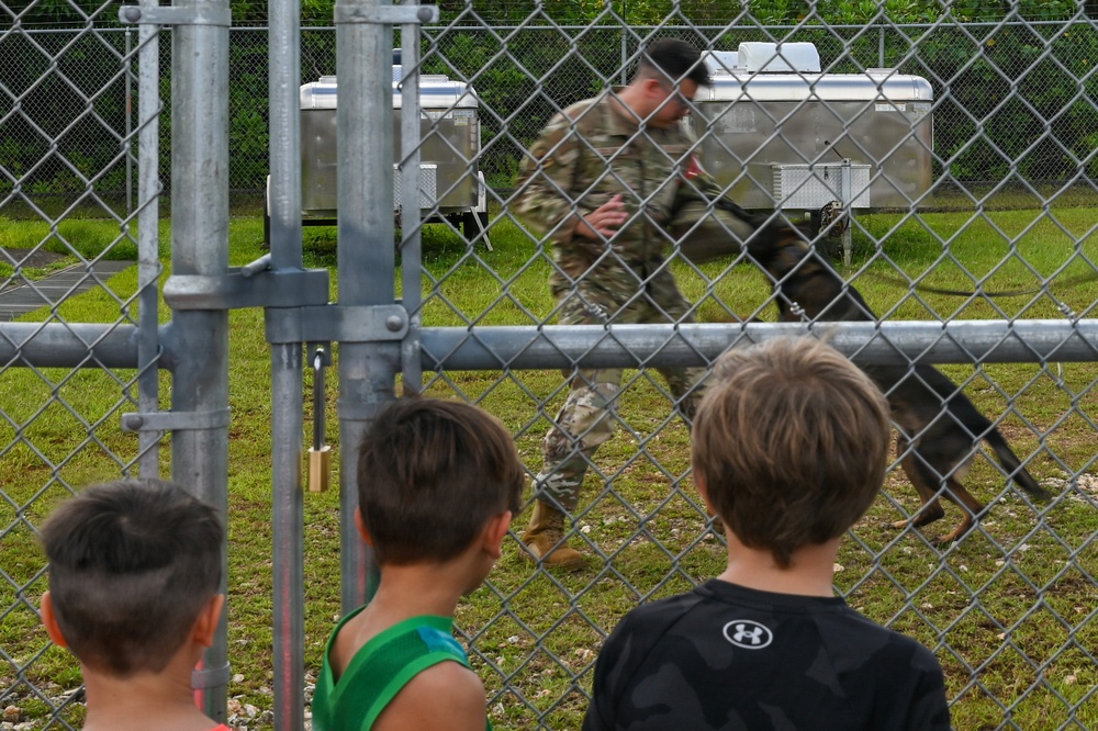 Military home school students tour Andersen AFB