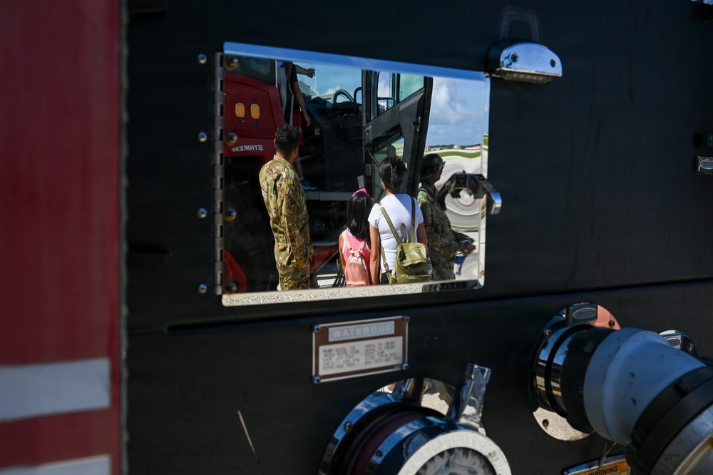 Military home school students tour Andersen AFB
