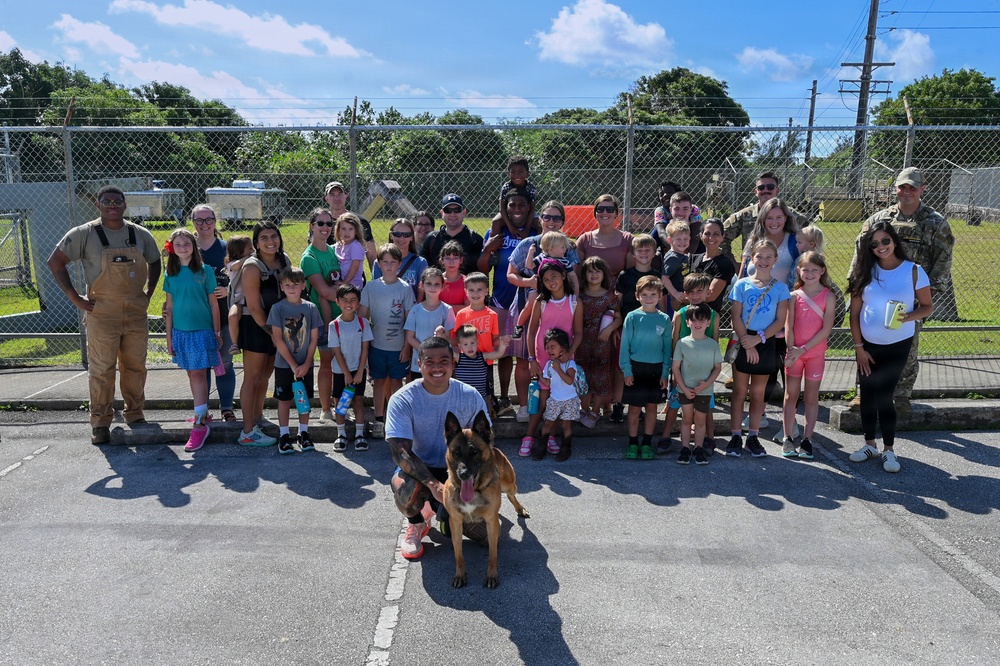 Military home school students tour Andersen AFB