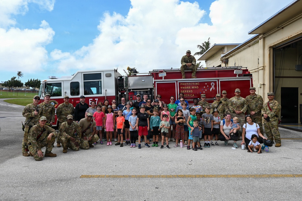 Military home school students tour Andersen AFB