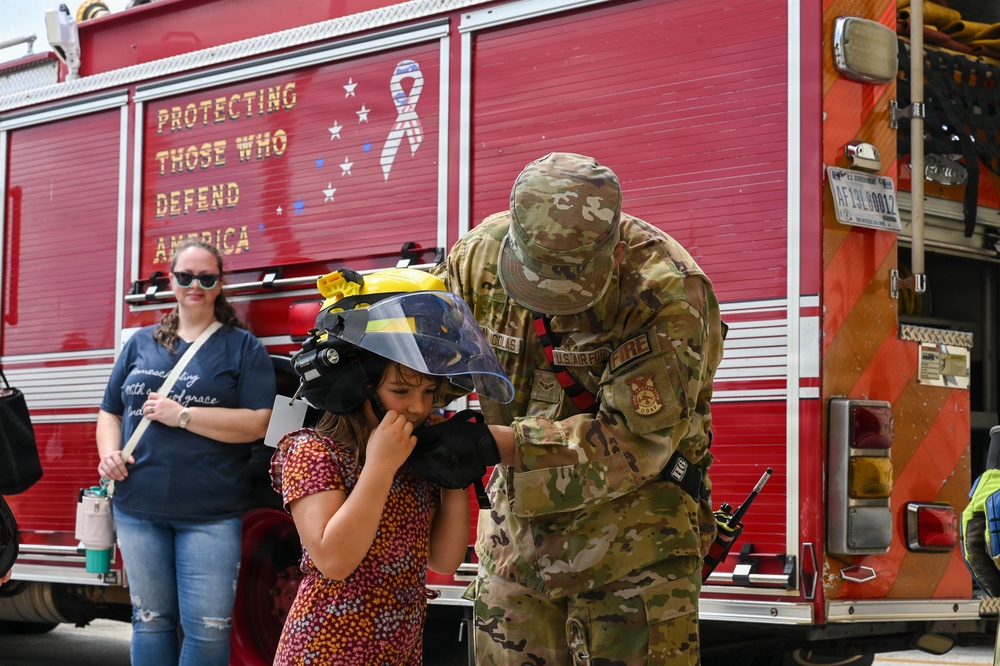 Military home school students tour Andersen AFB