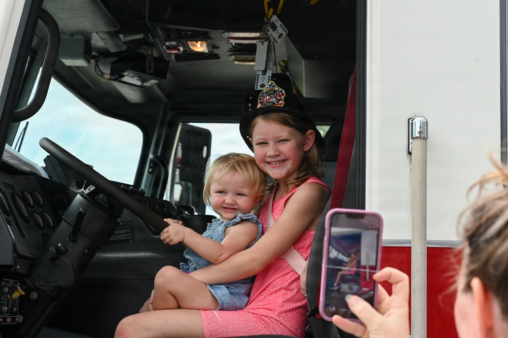 Military home school students tour Andersen AFB