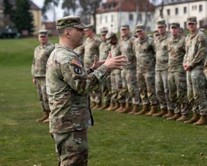 Fort McCoy Public Affairs officer gives remarks after retiring with 30 years of service