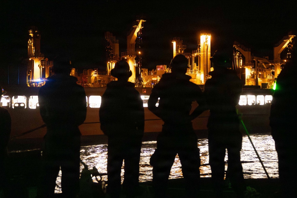 USS Rafael Peralta RAS with USNS John Lewis