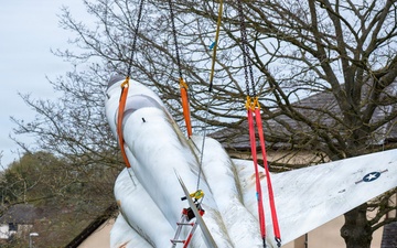RAF Alconbury F-5E Tiger II replica removal and donation