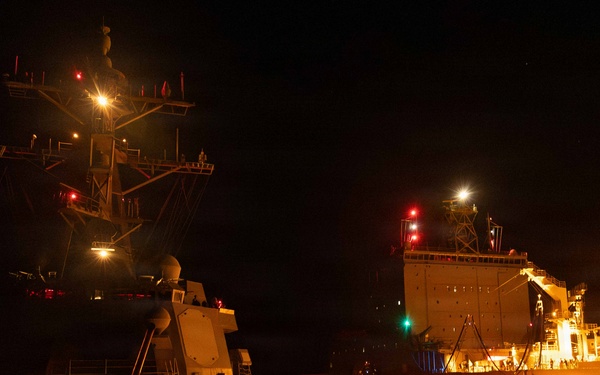 USS Rafael Peralta RAS with USNS John Lewis