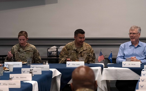 Secretary of the Air Force Troy Meink visits Airmen at Wright-Patterson AFB