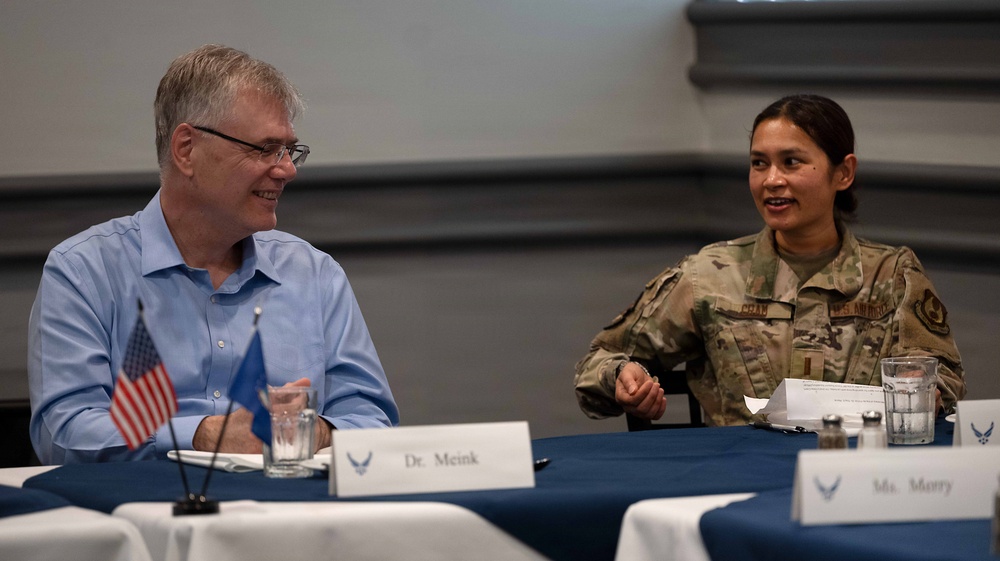 Secretary of the Air Force Troy Meink visits Airmen at Wright-Patterson AFB