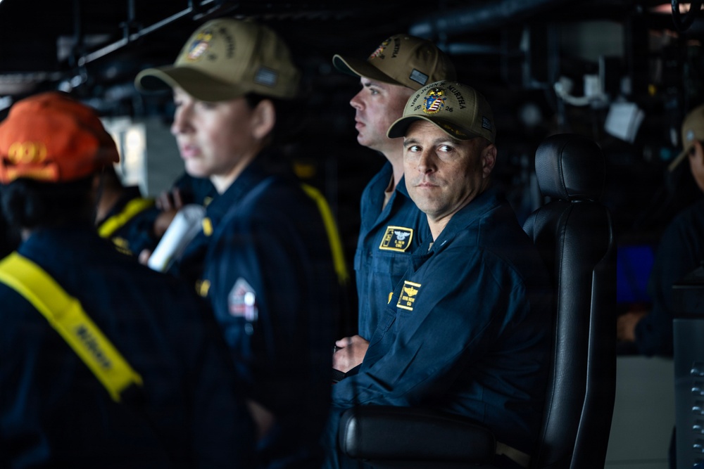 John P. Murtha gets underway for Artemis II recovery