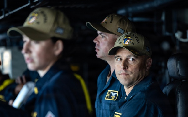 John P. Murtha gets underway for Artemis II recovery