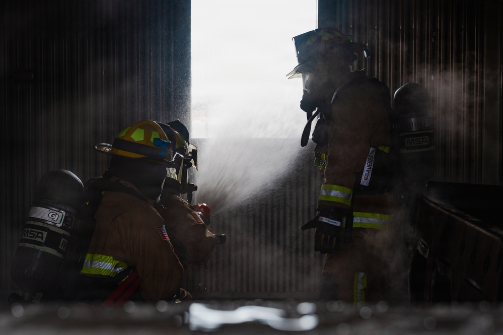509 CES firefighters conduct live fire training at Whiteman AFB