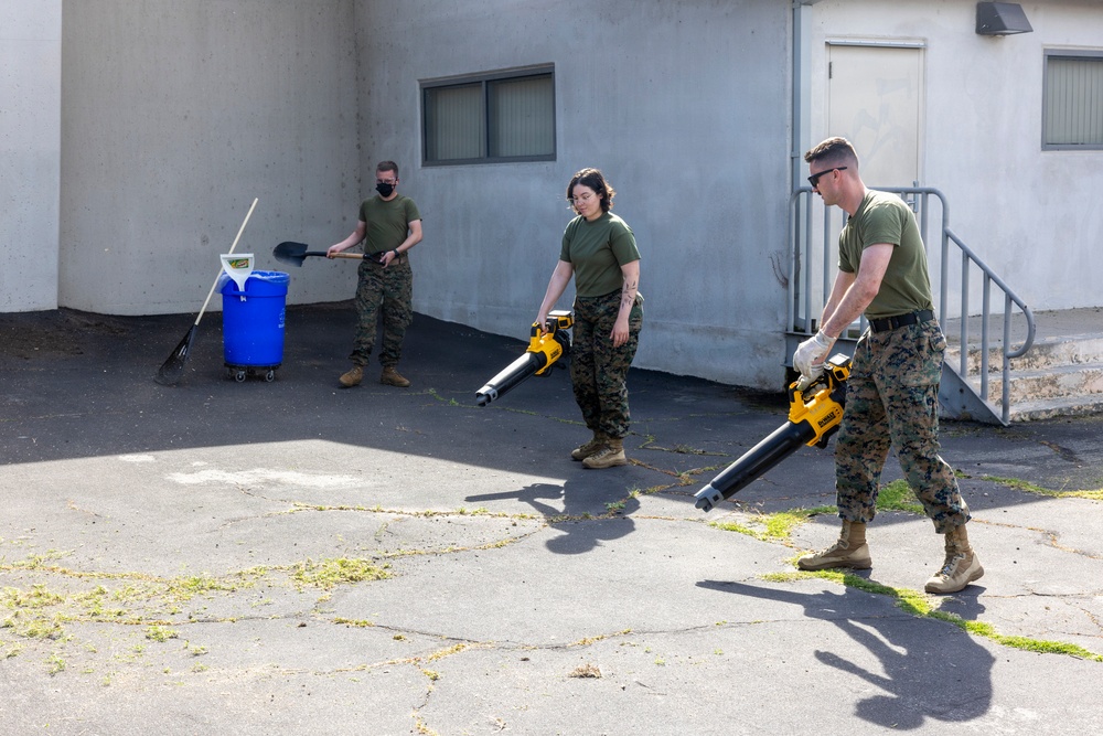 U.S. Marines with 1st MARDIV Band participate in Operation Clean Sweep IV