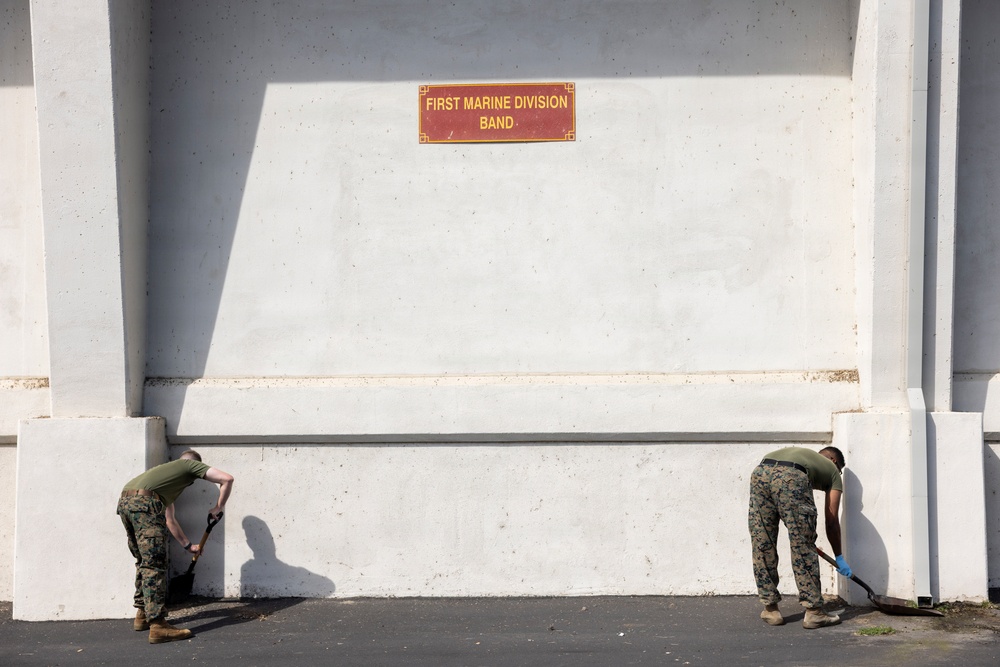 U.S. Marines with 1st MARDIV Band participate in Operation Clean Sweep IV
