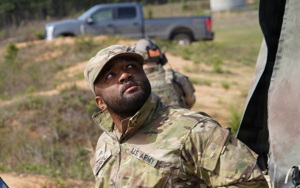 101st MFRC Soldier operates a mobile command system for UAS